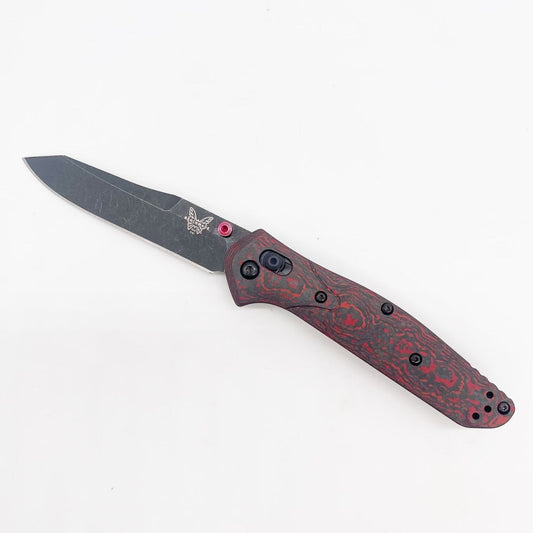 Benchmade Osborne 940BK-2502 Limited Edition front view, 3.40 inch CPM-MagnaCut reverse tanto carbon fiber folding knife