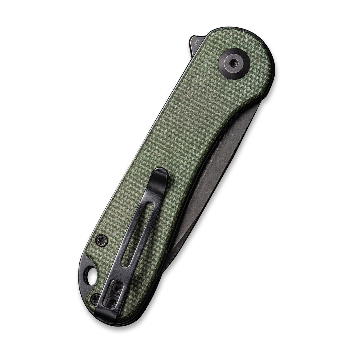 CIVIVI Elementum 907T-E Folding Knife 2.96 in Black D2 Blade Green Micarta Handle