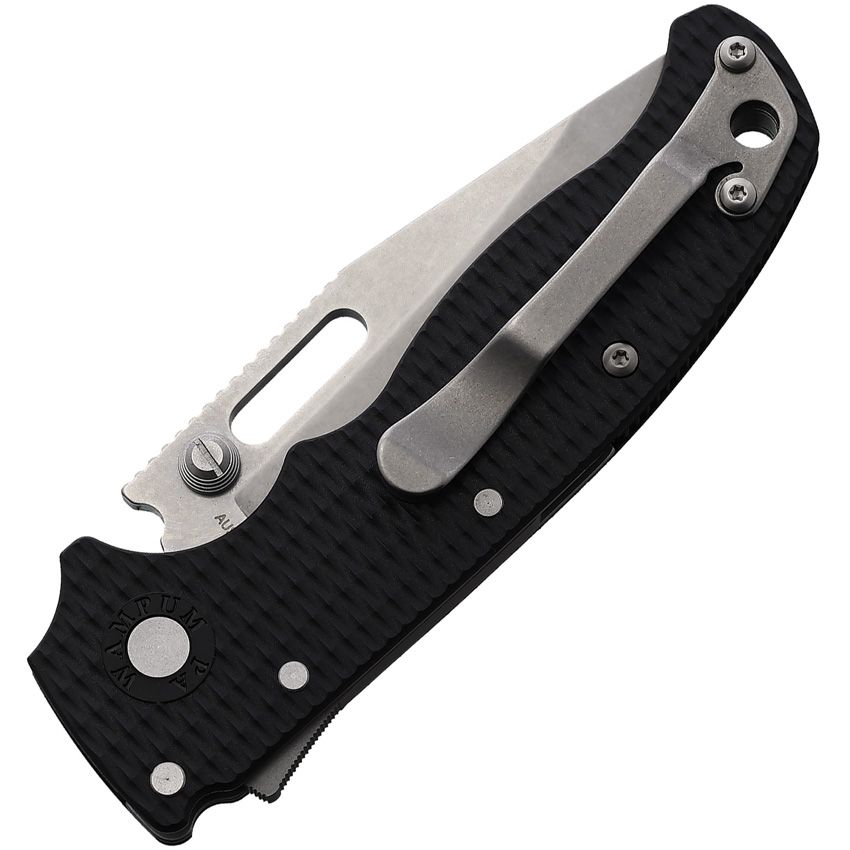Demko Knives AD20.5 Clip Point Shark Lock Grivory Handles 3in AUS10A Steel Blade - Black