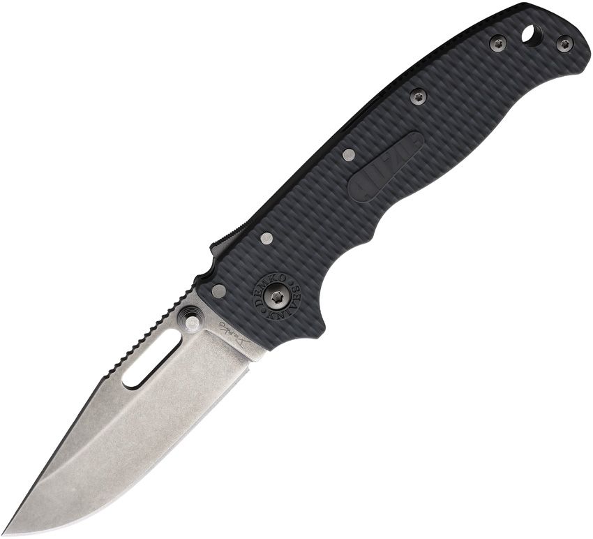 Demko Knives AD20.5 Clip Point Shark Lock Grivory Handles 3in AUS10A Steel Blade - Gray