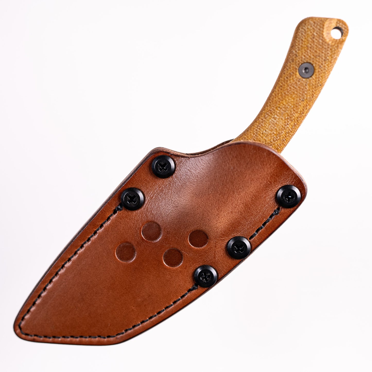 Tactile Knife Co Redhawk Fixed Blade 2.75in Green Cerakote Magnacut Blade Natural Micarta Handles Leather Sheath