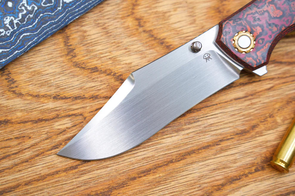 North Mountain Blade Generation Jellyfish 4th Generation 3.5in M390 Blade Red Ceramic Carbon Fiber Handle