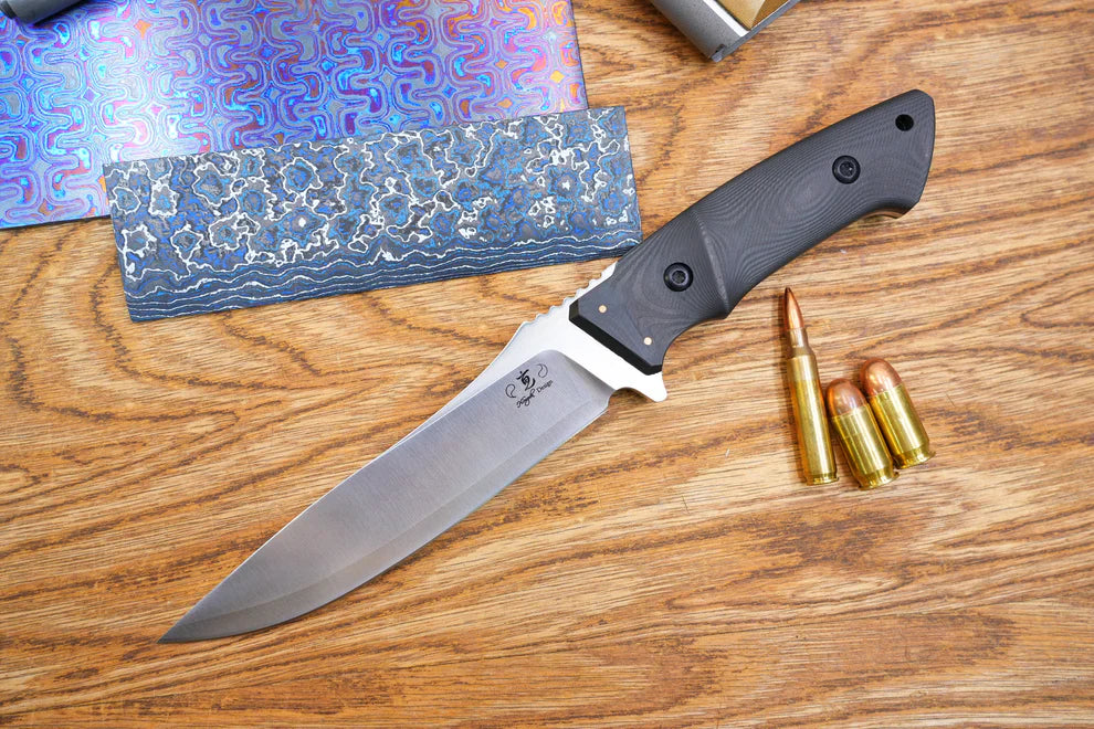 North Mountain Blade Utility A Hiroshii Handmade Japanese SKD11 Steel Carbon Fiber Handle