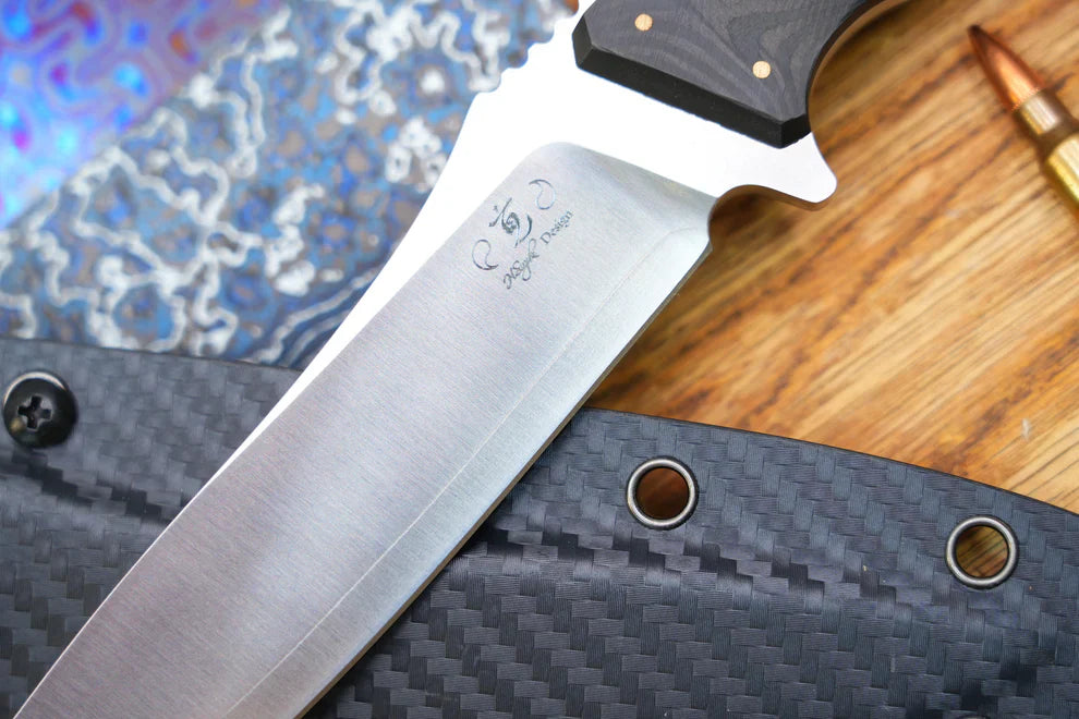 North Mountain Blade Utility A Hiroshii Handmade Japanese SKD11 Steel Carbon Fiber Handle