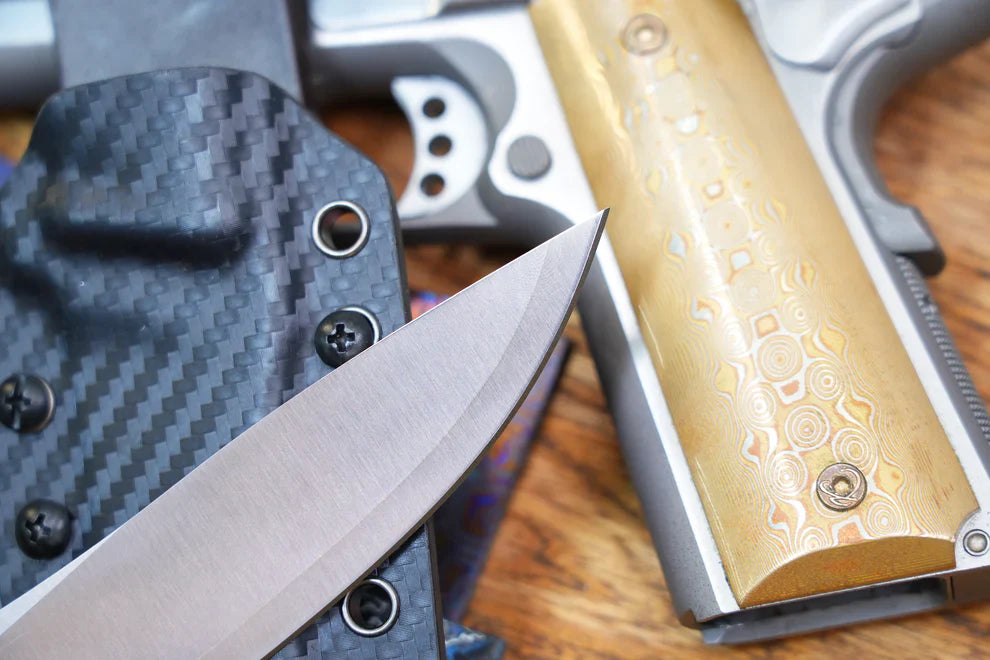 North Mountain Blade Utility A Hiroshii Handmade Japanese SKD11 Steel Carbon Fiber Handle