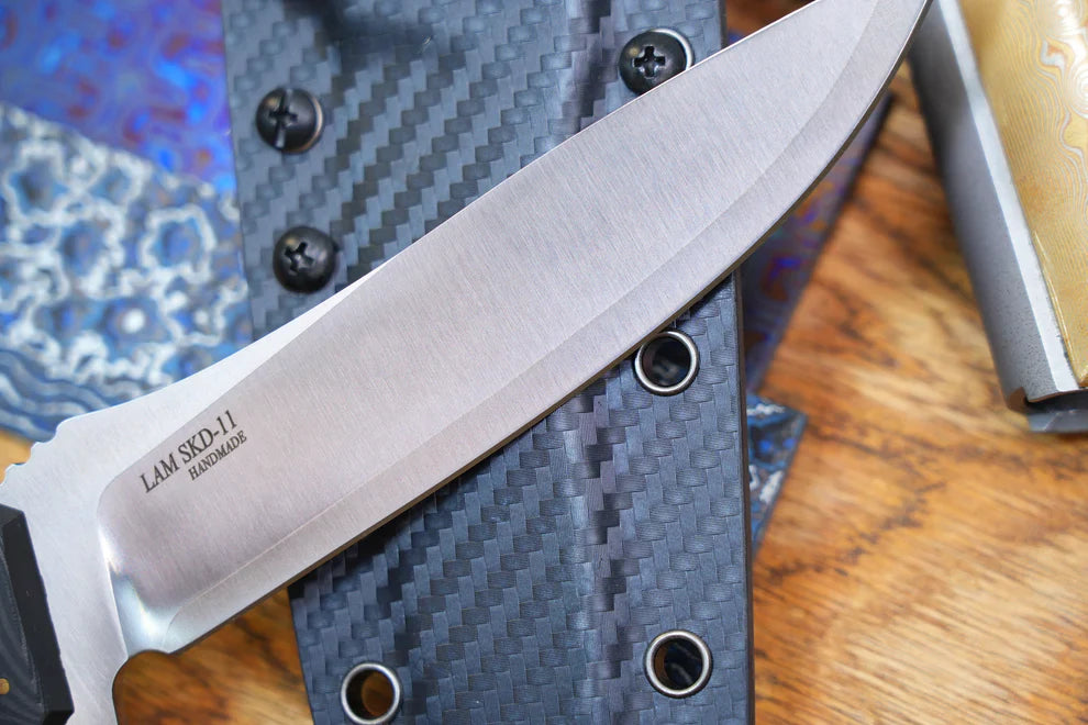 North Mountain Blade Utility A Hiroshii Handmade Japanese SKD11 Steel Carbon Fiber Handle