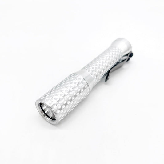 Dawson Machine Craft Divot Slim Flashlight – Satin Aluminum, Nichia 519a 4500K LED, H17Fx Driver, 14500 Battery