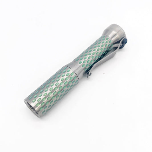 Dawson Machine Craft Divot Slimmer Titanium EDC Flashlight – Anodized Satin Finish, 10440 Battery