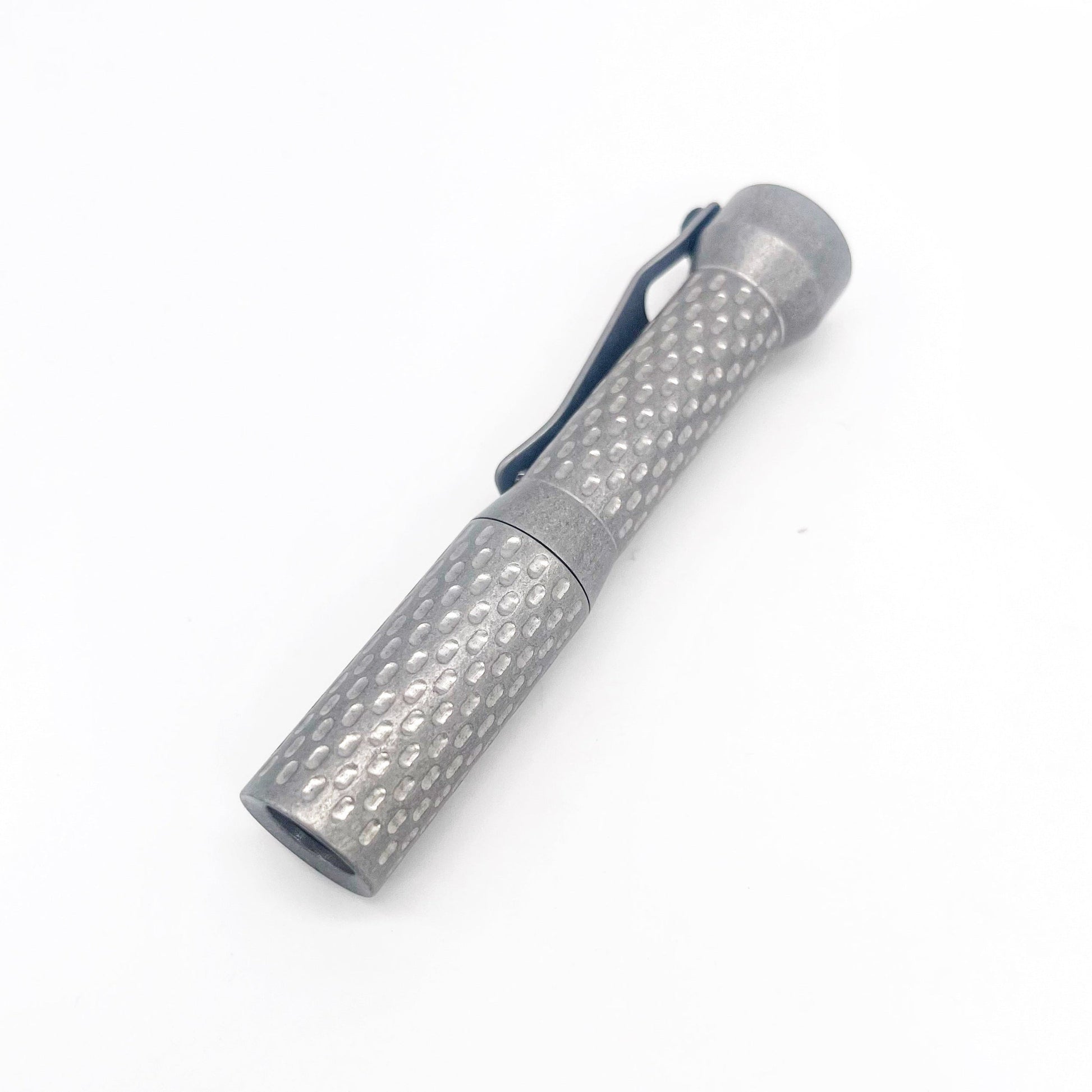 Dawson Machine Craft Divot Slimmer Titanium EDC Flashlight â€“ Tumbled Finish, 10440 Battery Compatible