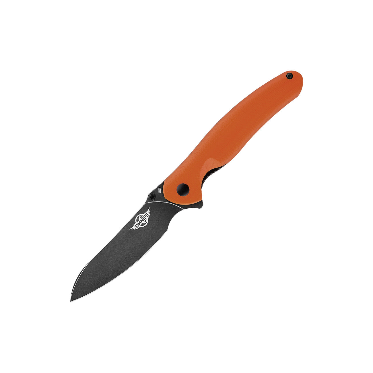 Olight Drever Folding Knife 3.49 inch Black N690 Stainless Steel Orange G10 Handles