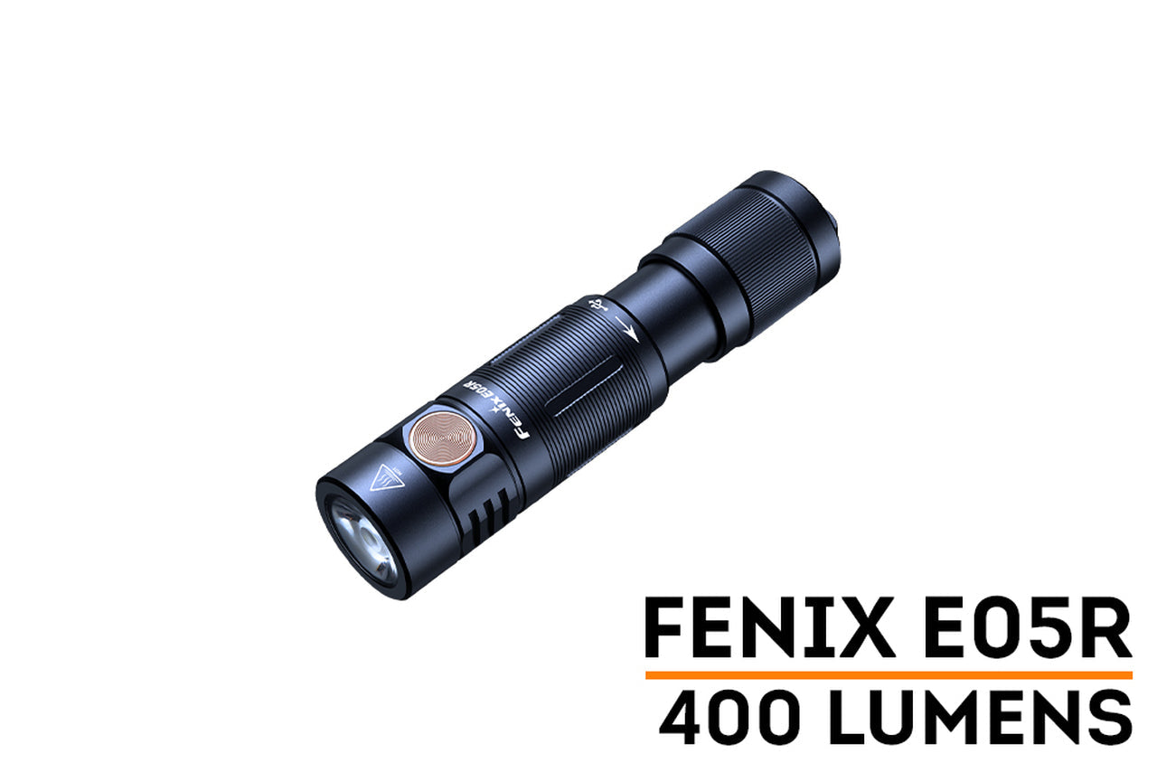 Fenix E05R-Black 400 Lumen Rechargeable Flashlight Built-in 320 mAh Battery