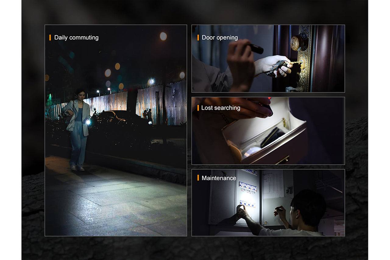 Fenix E05R - Mint Green 400 Lumen Rechargeable Flashlight Built-in 320 mAh Battery