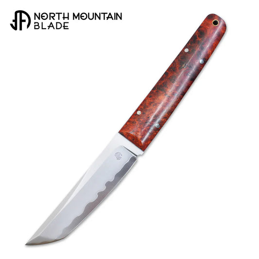 North Mountain Blade ChopMiniFixed-RosewoodScar front view fixed blade knife