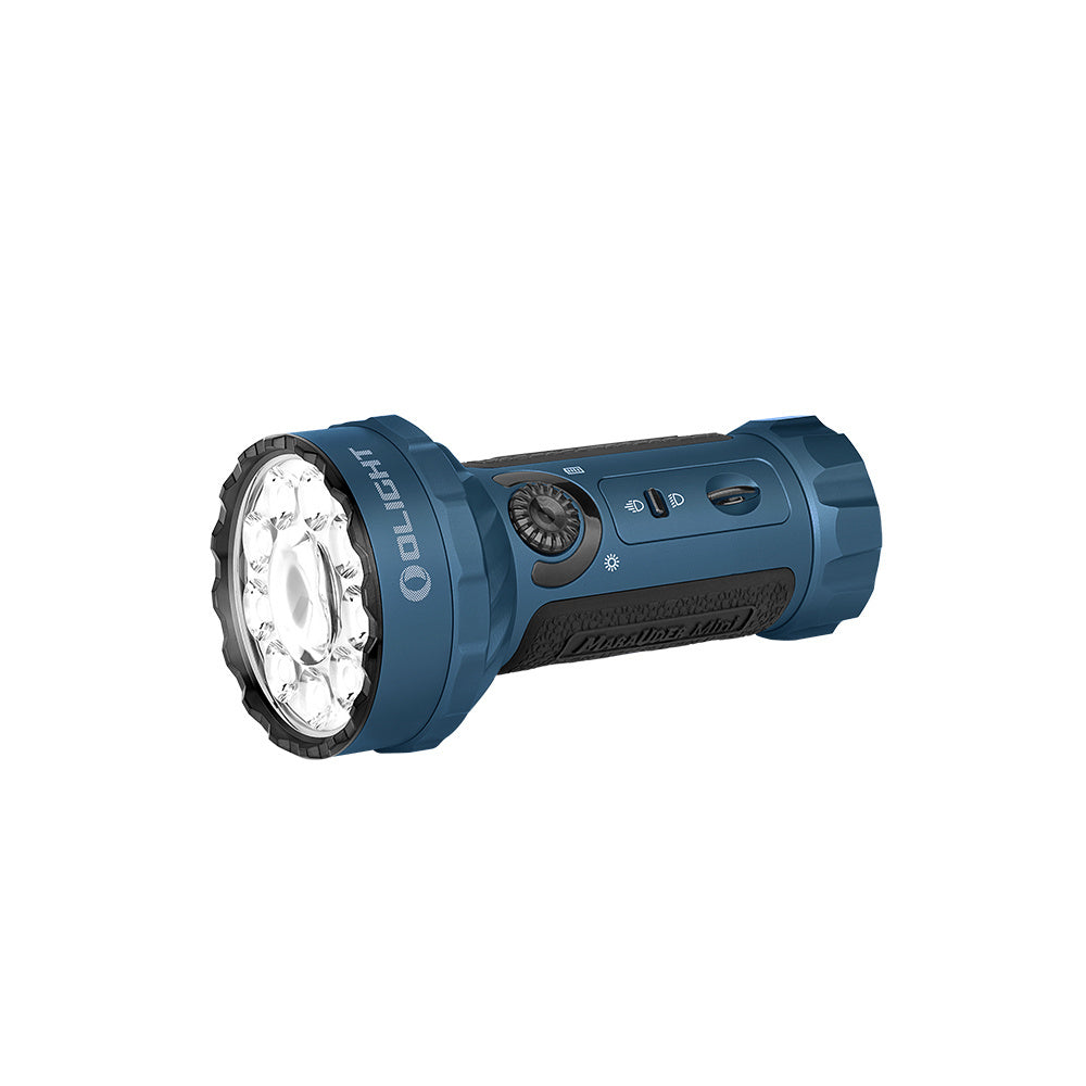 Olight Marauder Mini 7000 Lumen Rechargeable Flashlight Red, Green, Blue LEDs - Midnight Blue