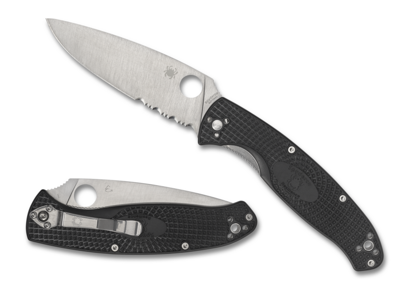 Spyderco Resilience Lightweight 4.20 in Partially Serrated 8Cr13MoV Blade Black Handle