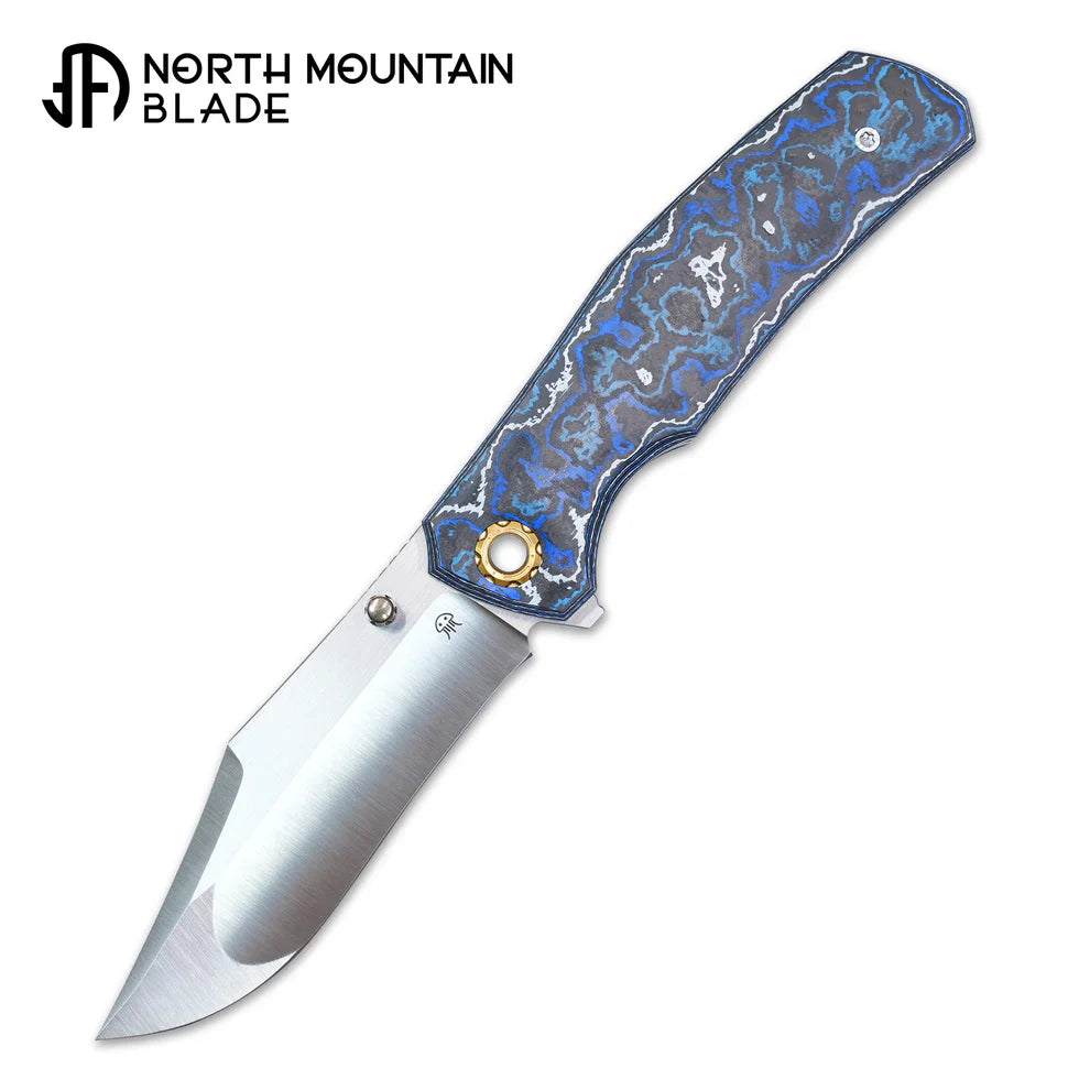 North Mountain Blade Jellyfish-4thGen-BlueGrey front view folding knife