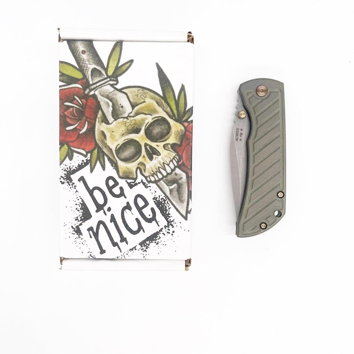 McNees PM Mac 2 (Gen 2) - 3.5" SP MagnaCut Blade Fast Back Green Bronze Titanium Handles