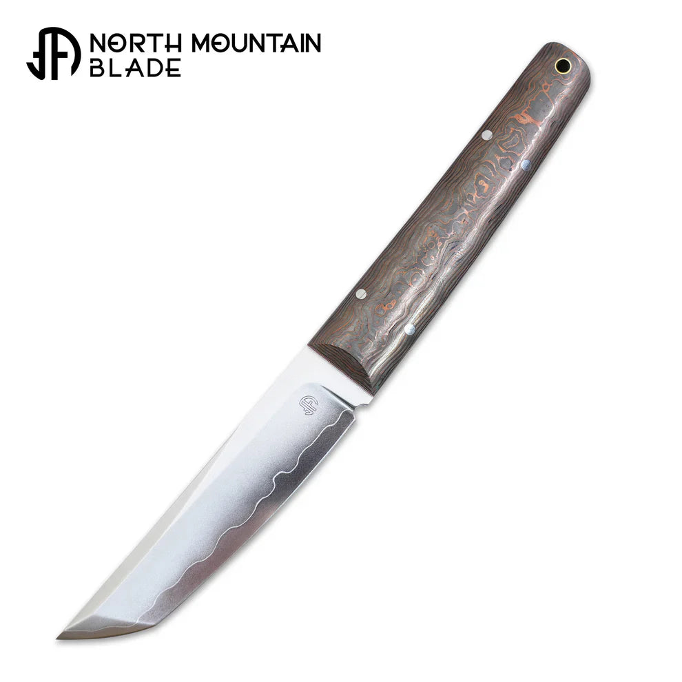 North Mountain Blade ChopMiniFixed-CopperCF front view fixed blade knife