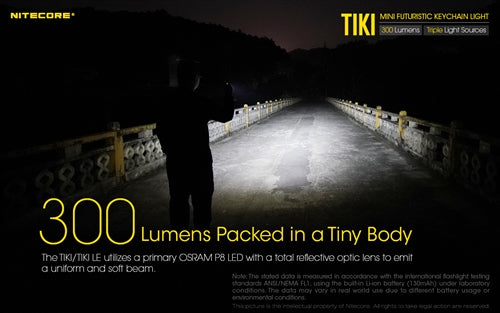 Nitecore Tiki 300 Lumen USB-C Rechargeable Keychain Flashlight