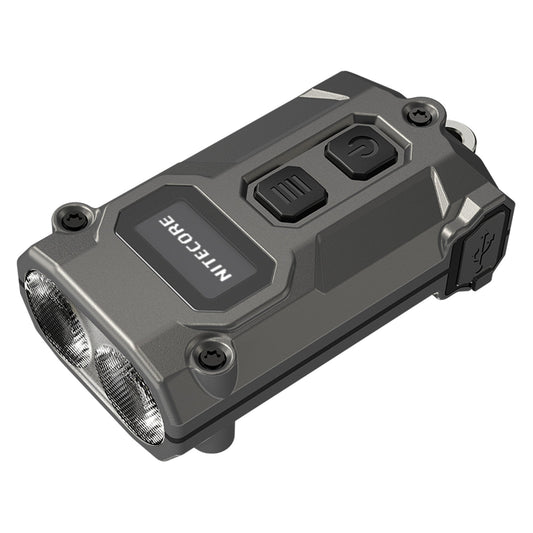 Nitecore TINI 3 Gray – 600 LM USB‑C Keychain Flashlight with OLED Display & Adjustable Color Temperature
