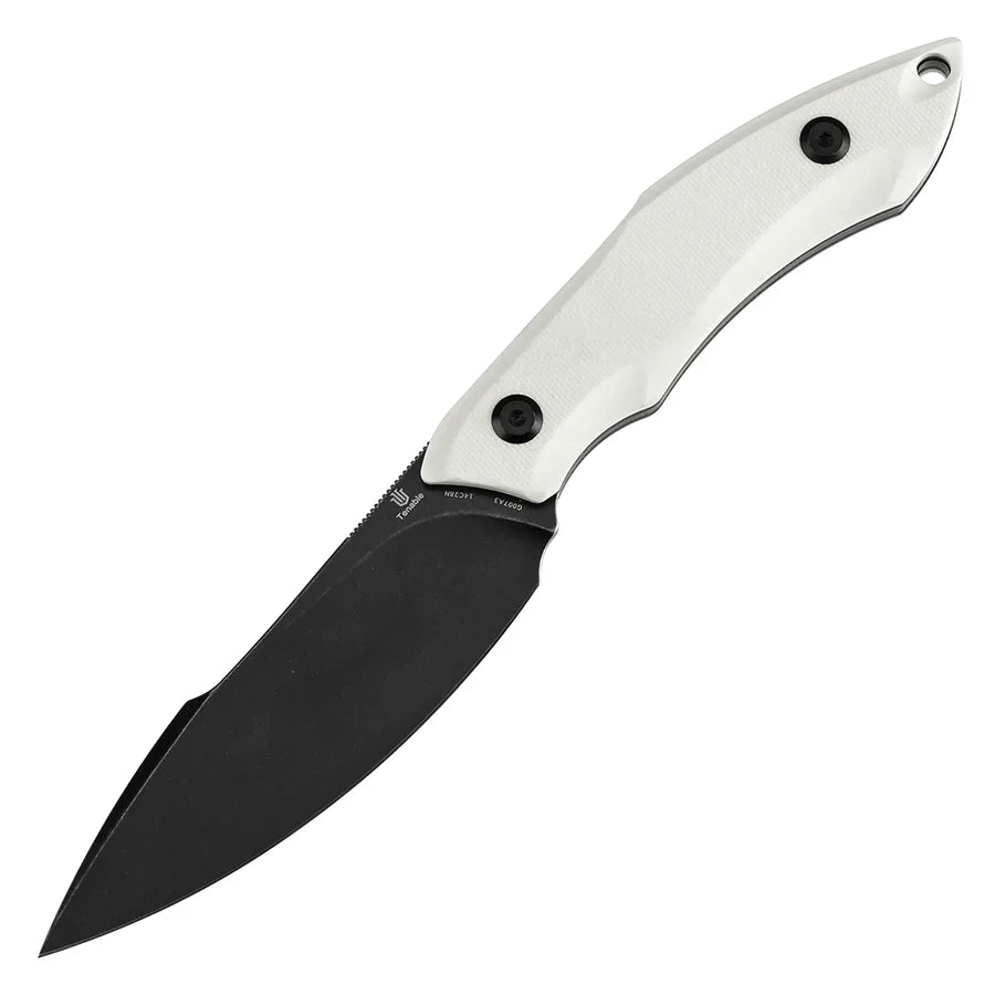 Tenable Luccio G007A3 – 3.81" Blackwash 14C28N Blade, White G10 Handle