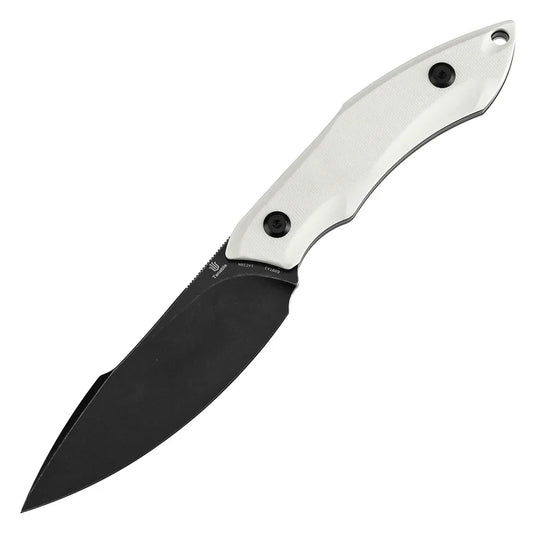 Tenable Luccio G007A3 – 3.81" Blackwash 14C28N Blade, White G10 Handle