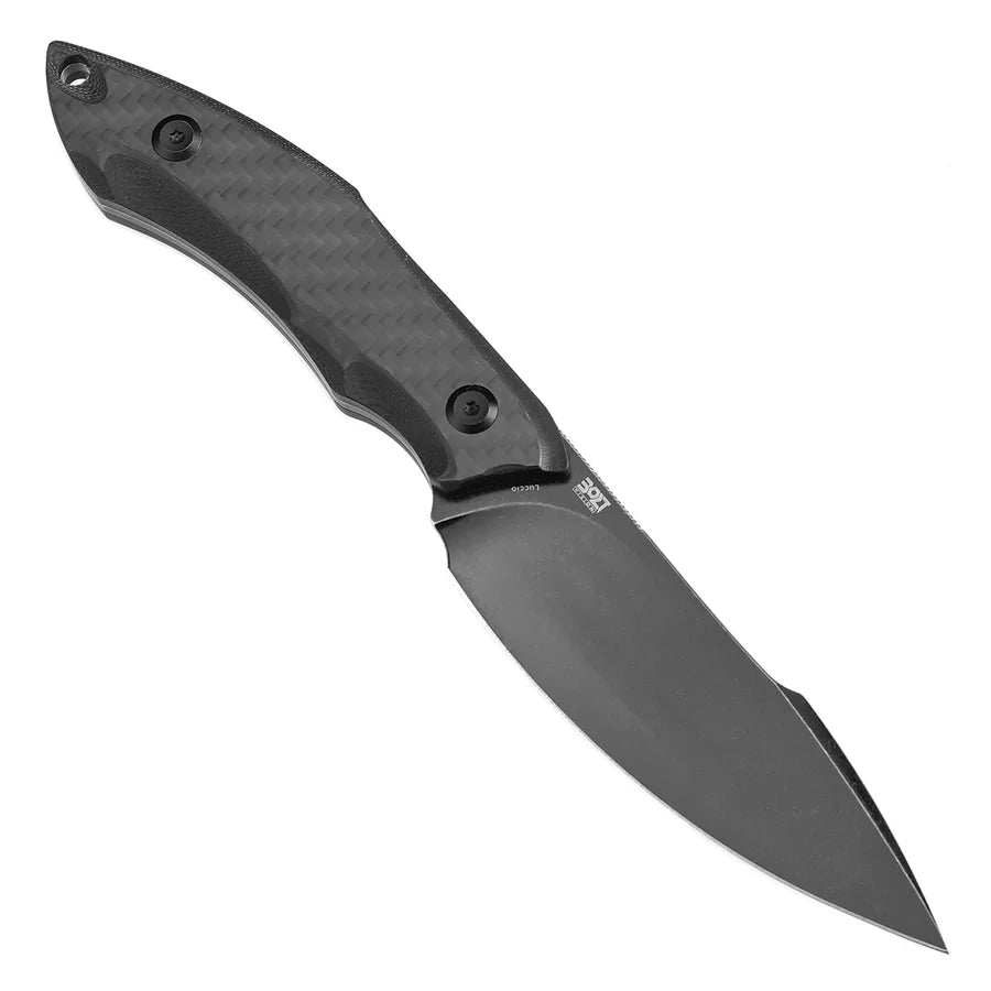 Tenable Luccio G007A6 – 3.81" Blackwash 14C28N Blade, Carbon Fiber + G10 Handle