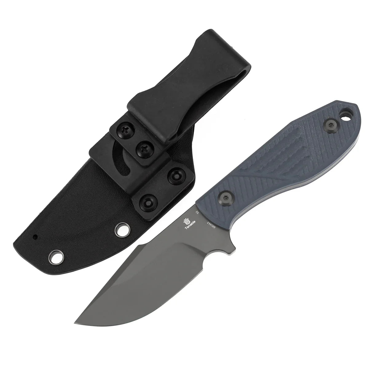 Tenable Tiny Dancer G014A3 – 3.17" Gray TiCn Coated D2 Drop Point Blade, Light Gray G10 Handle, Fixed Blade EDC Knife – Designed by JB Stout