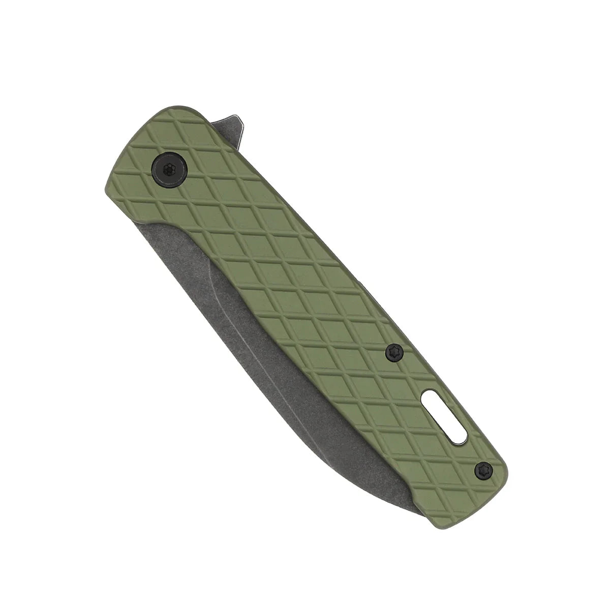 CobraTec Knives Gator 3.37 " D2 Stonewashed Green Aluminum Textured Handles CTGRNGATOR