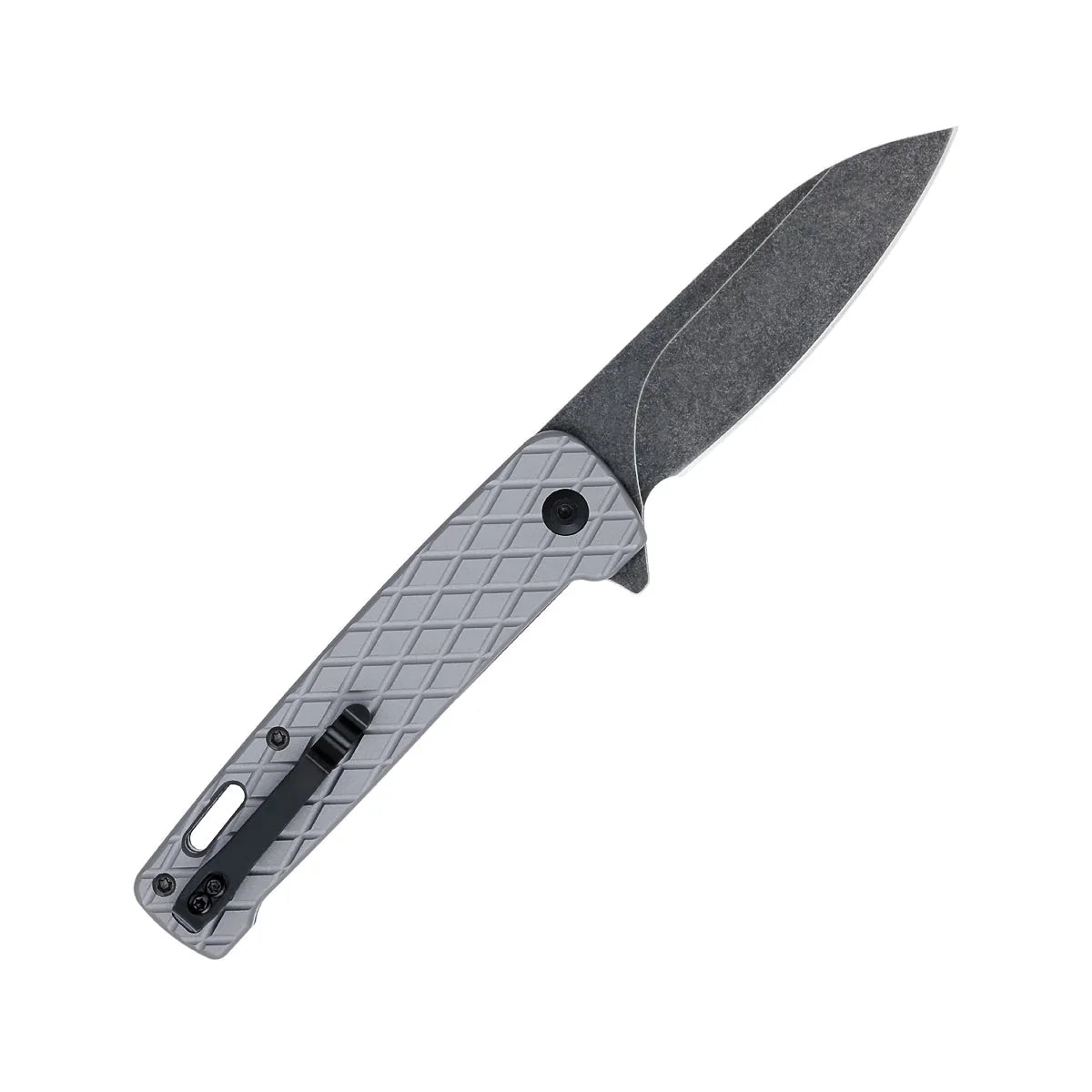 CobraTec Knives Gator 3.37in D2 Stonewashed Blade Grey Aluminum Textured Handles CTGRYGATOR