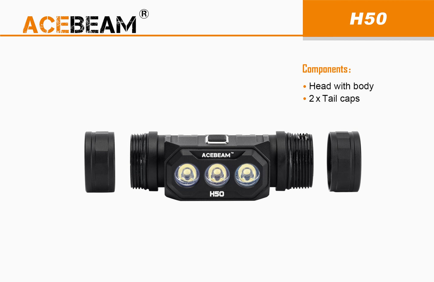 Acebeam H50 2000 Lumen Lightweight Headlamp