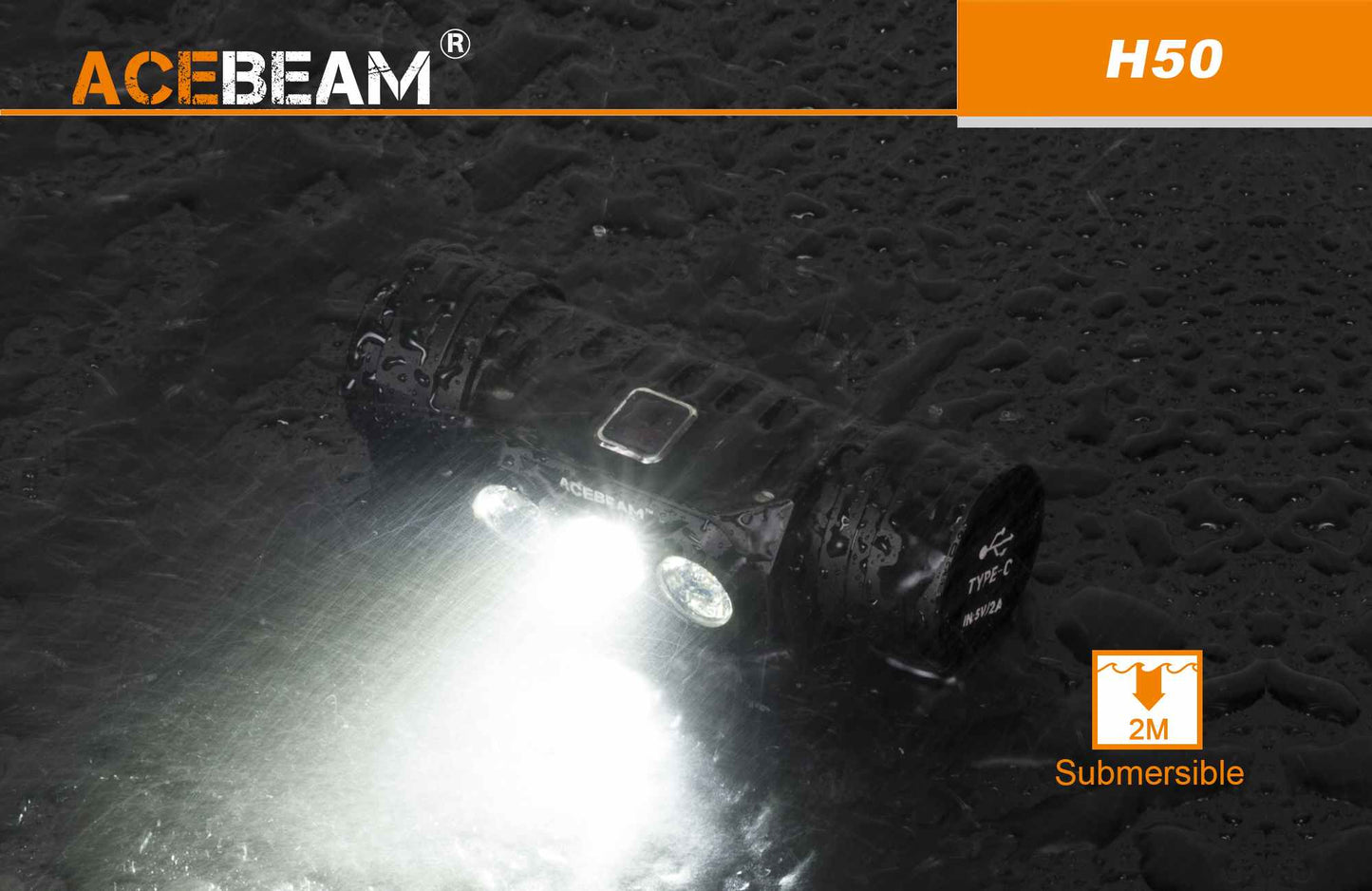 Acebeam H50 2000 Lumen Lightweight Headlamp