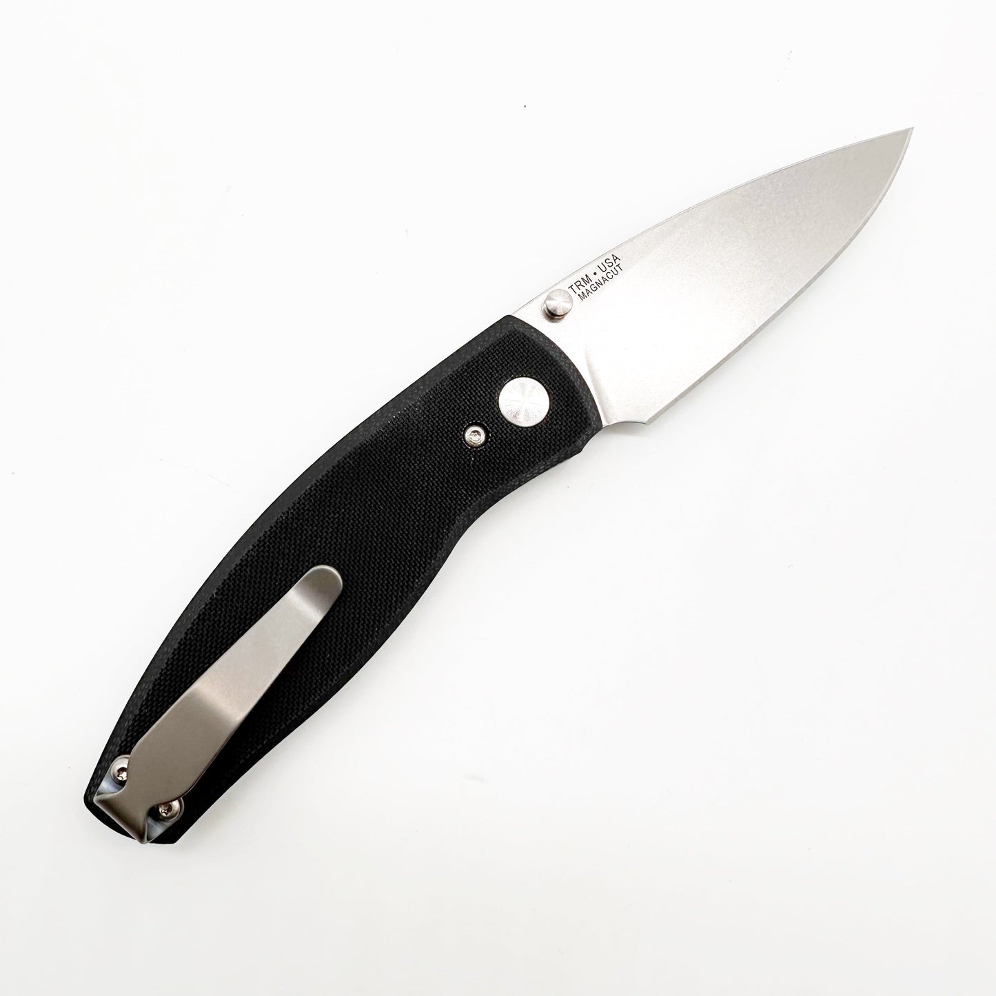 Three Rivers Mfg Neutron 2 Jet Black G-10 Flat Scales 3in Magnacut Blade