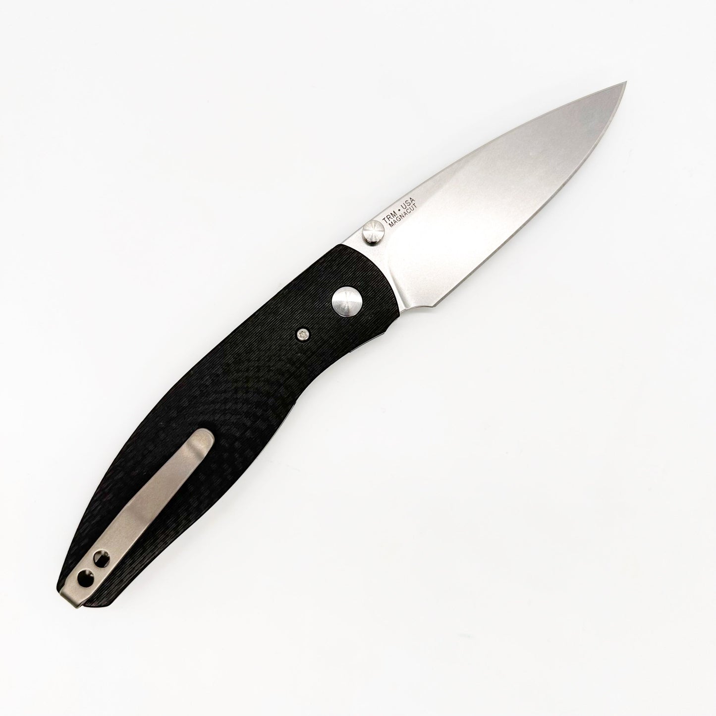Three Rivers Mfg ATOM 3.5" Tumbled CPM-MagnaCut Carbon Fiber 3D Contoured Scales