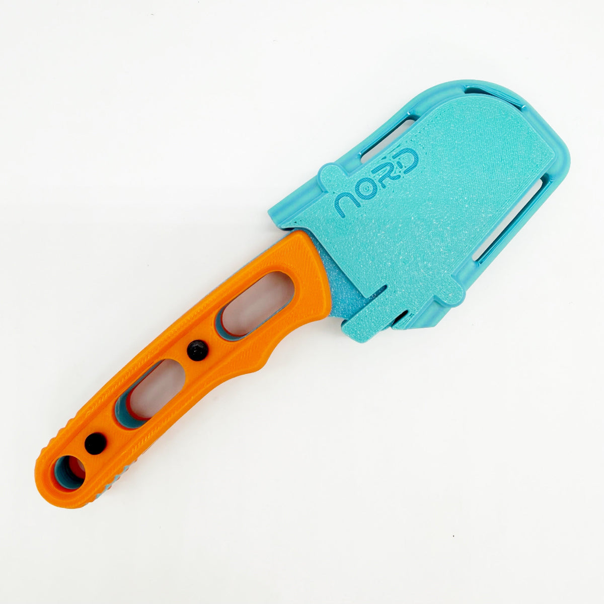 Going Gear Fixed Blade Utility Knife - Blue Frame w/ Orange Handles