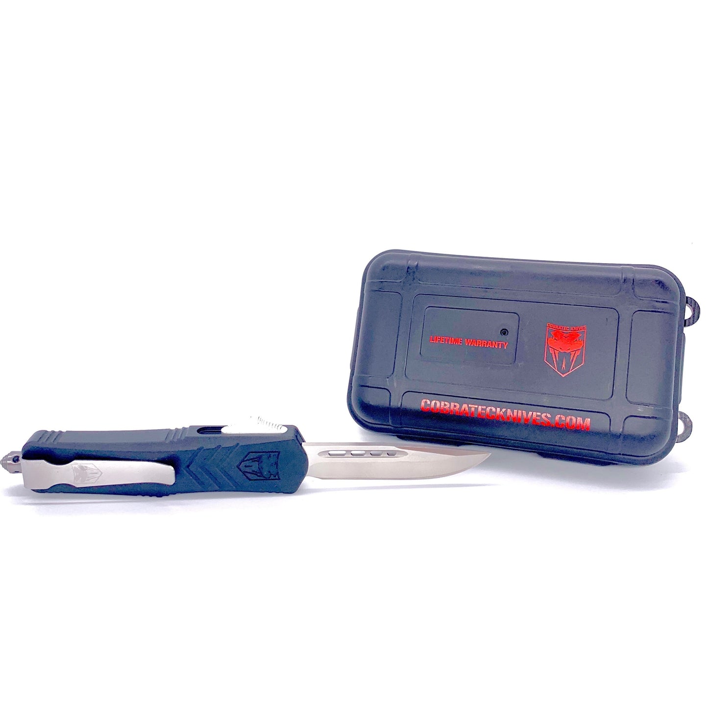 CobraTec FS-X Small Black OTF Knife - D2 Steel 2.5in Drop Point Blade
