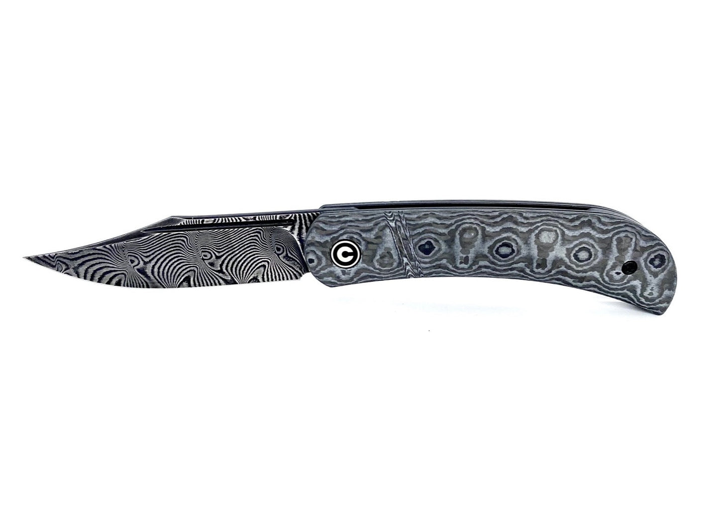 Civivi C2015DS-1 Appalachian Drifter Slip Joint Folding Knife 2.96in Damascus Steel Blade - Black Rose Pattern Handle - GoingGear.com