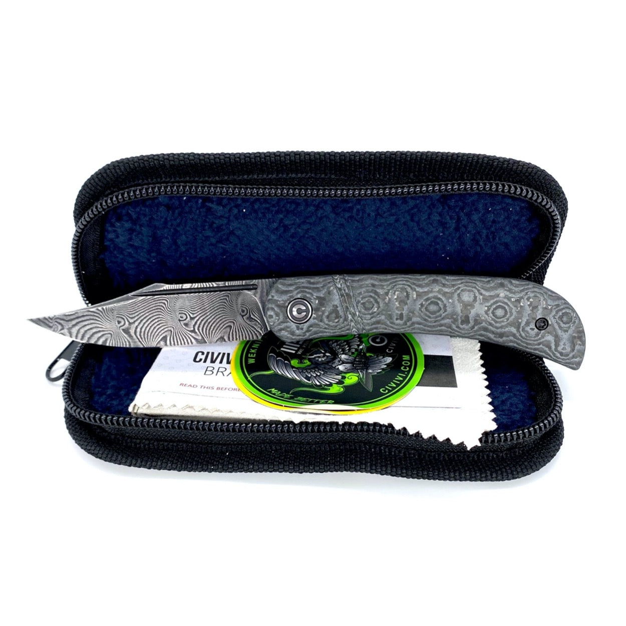 Civivi C2015DS-1 Appalachian Drifter Slip Joint Folding Knife 2.96in Damascus Steel Blade - Black Rose Pattern Handle - GoingGear.com