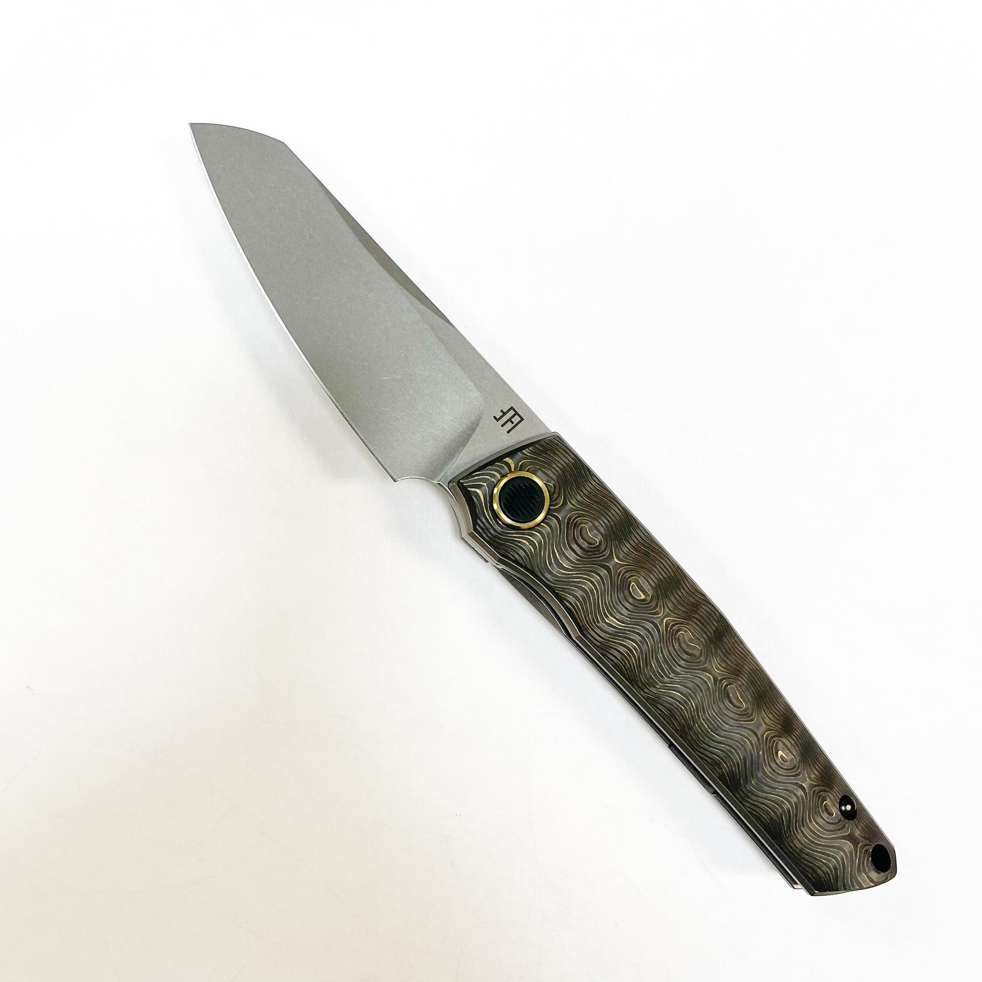 North Mountain Blade HIGO-CopperCF front view folding knife