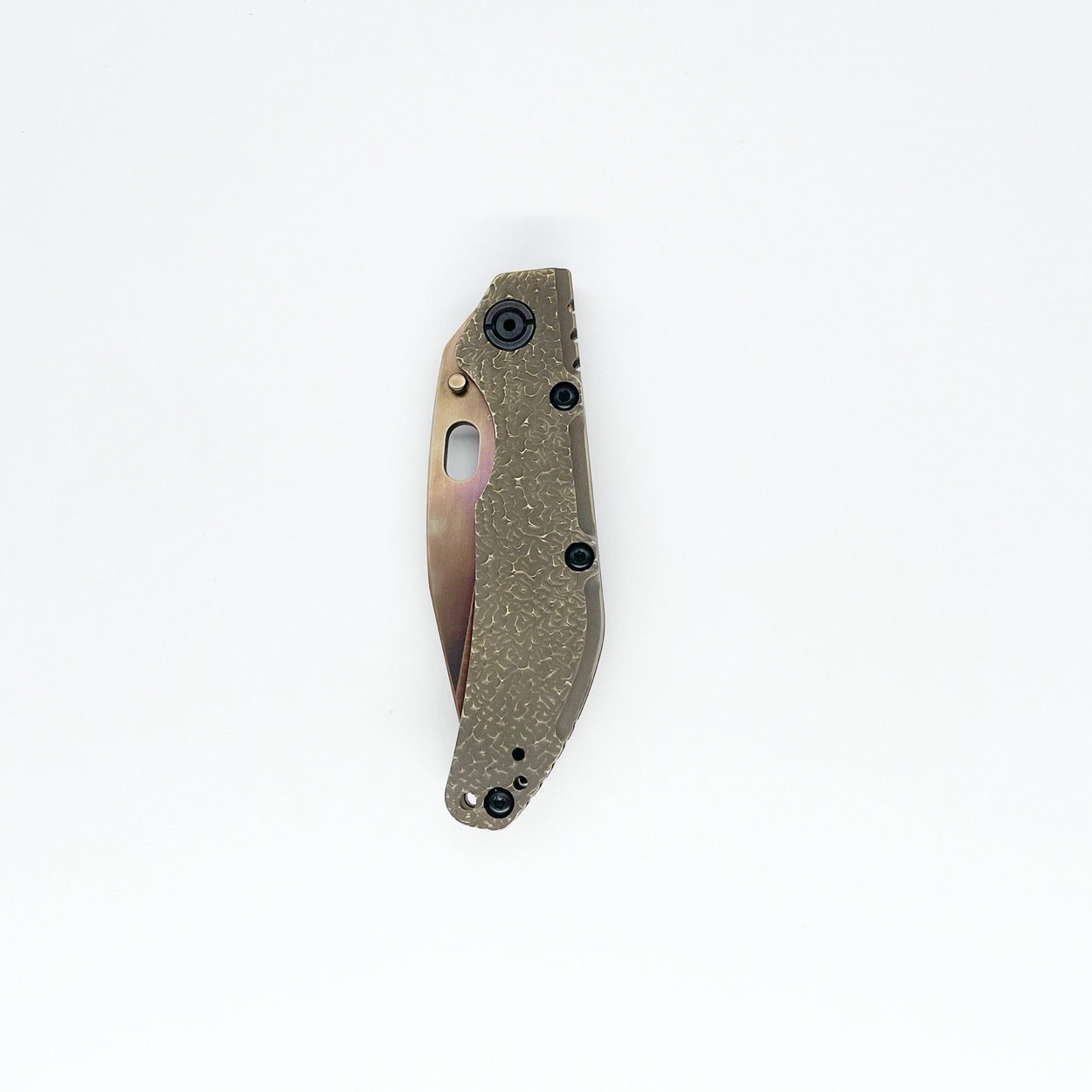 Dwyer Custom Goods DCG BBNL Recurve Bowie Folding Knife CarTech CTS XHP Alloy Blade Molten Titanium Handles