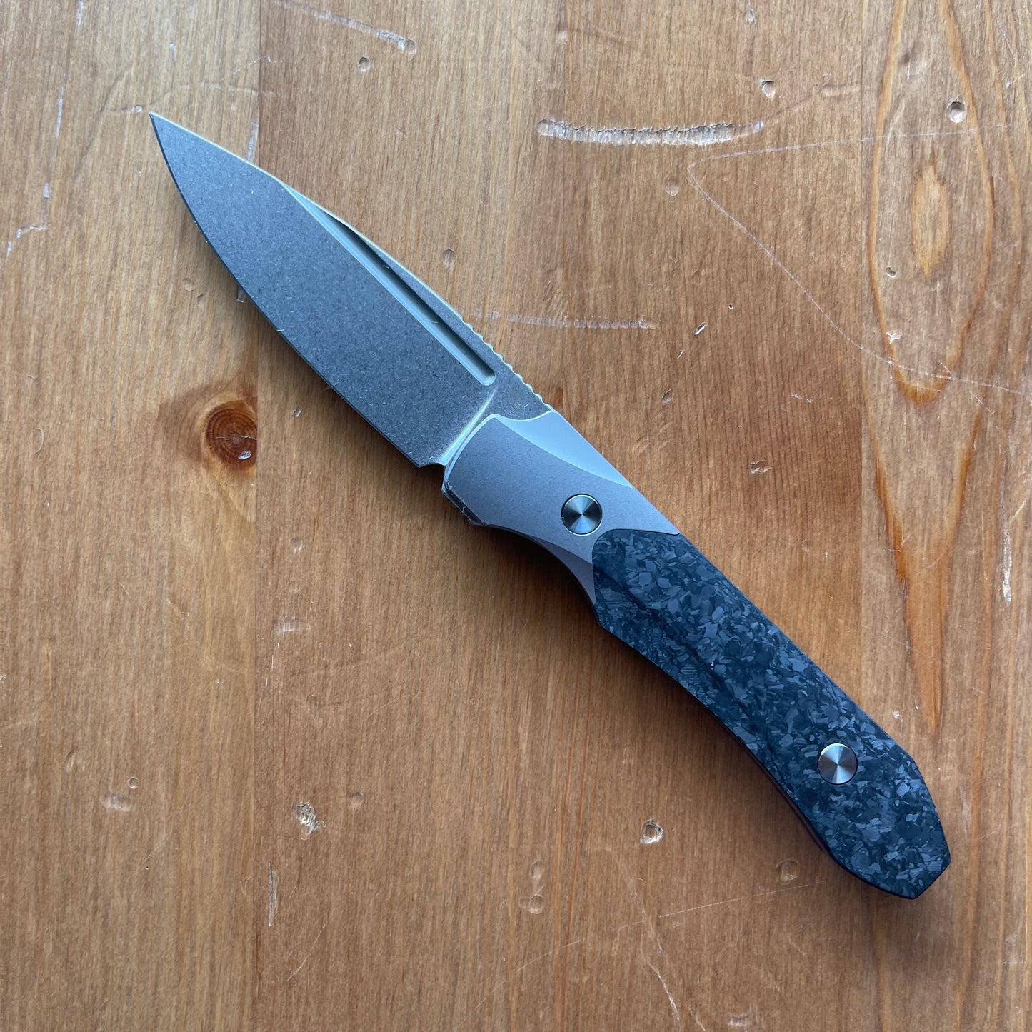 Griffin X Limited EDC Fixed Blade 2.79in Magnacut Steel Titanium / Carbon Fiber Handles