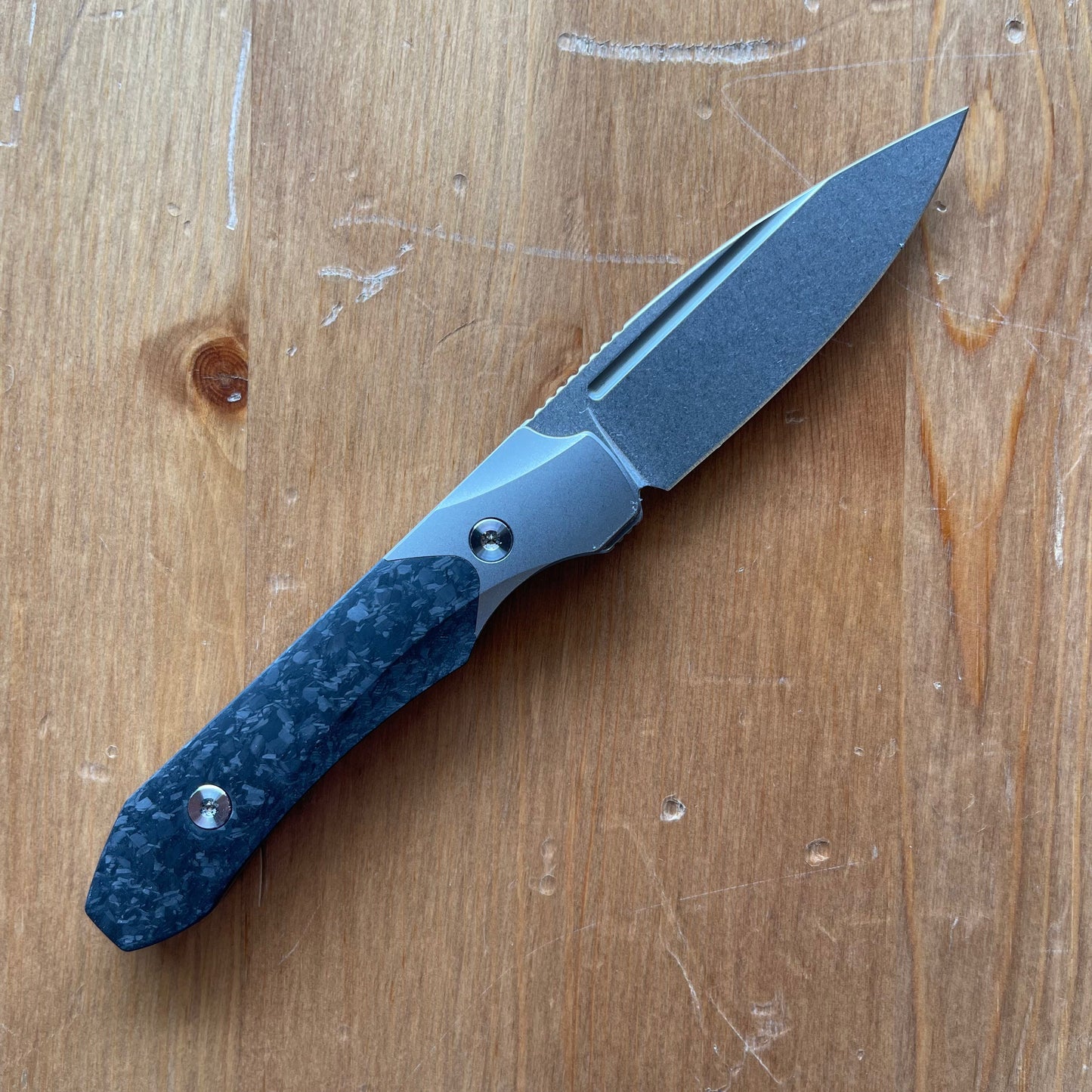 Griffin X Limited EDC Fixed Blade 2.79in Magnacut Steel Titanium / Carbon Fiber Handles