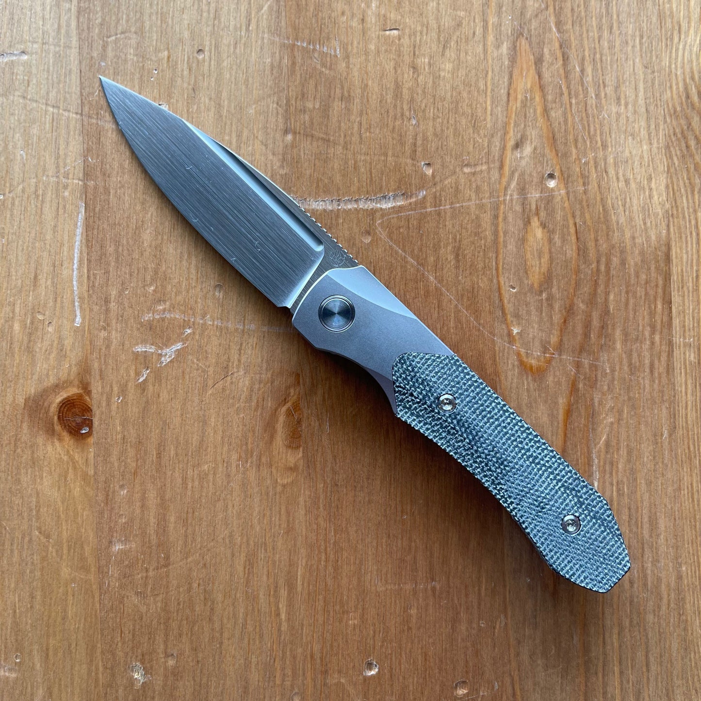 Griffin X Series 1946 Slip Joint Folding Knife 2.79in S90V Steel Titanium / Dark Micarta Handles