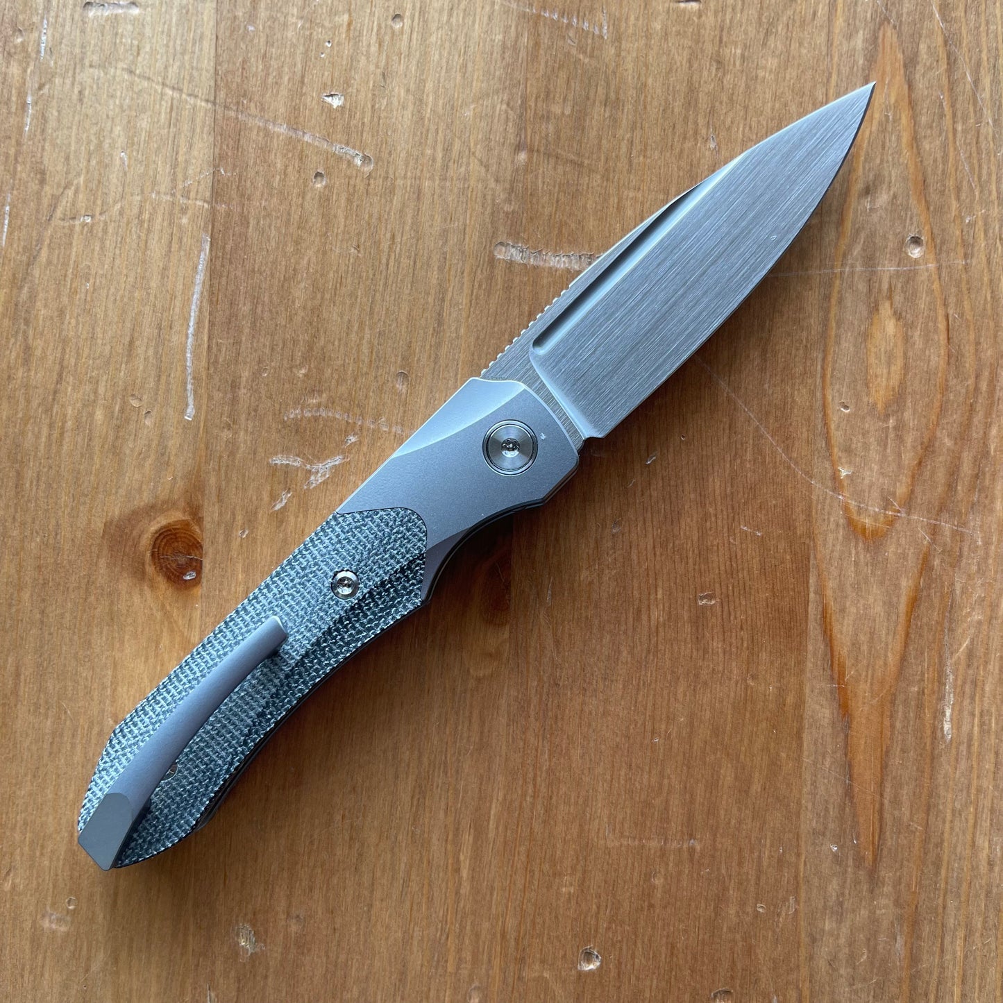 Griffin X Series 1946 Slip Joint Folding Knife 2.79in S90V Steel Titanium / Dark Micarta Handles
