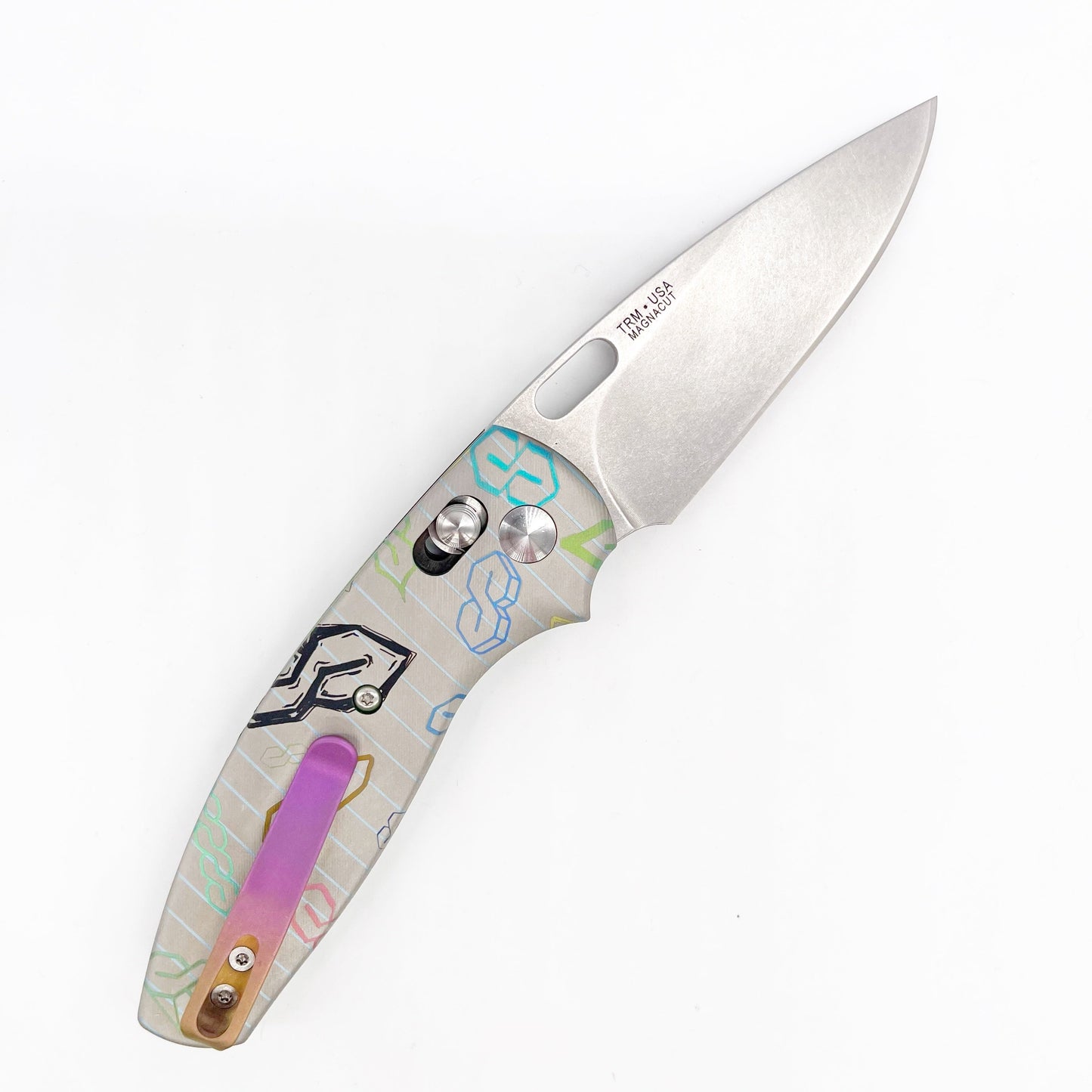 Three Rivers Mfg Bulldog Riverlok 3.2in Magnacut Blade Titanium w/ "The S" Notebook Style Handles
