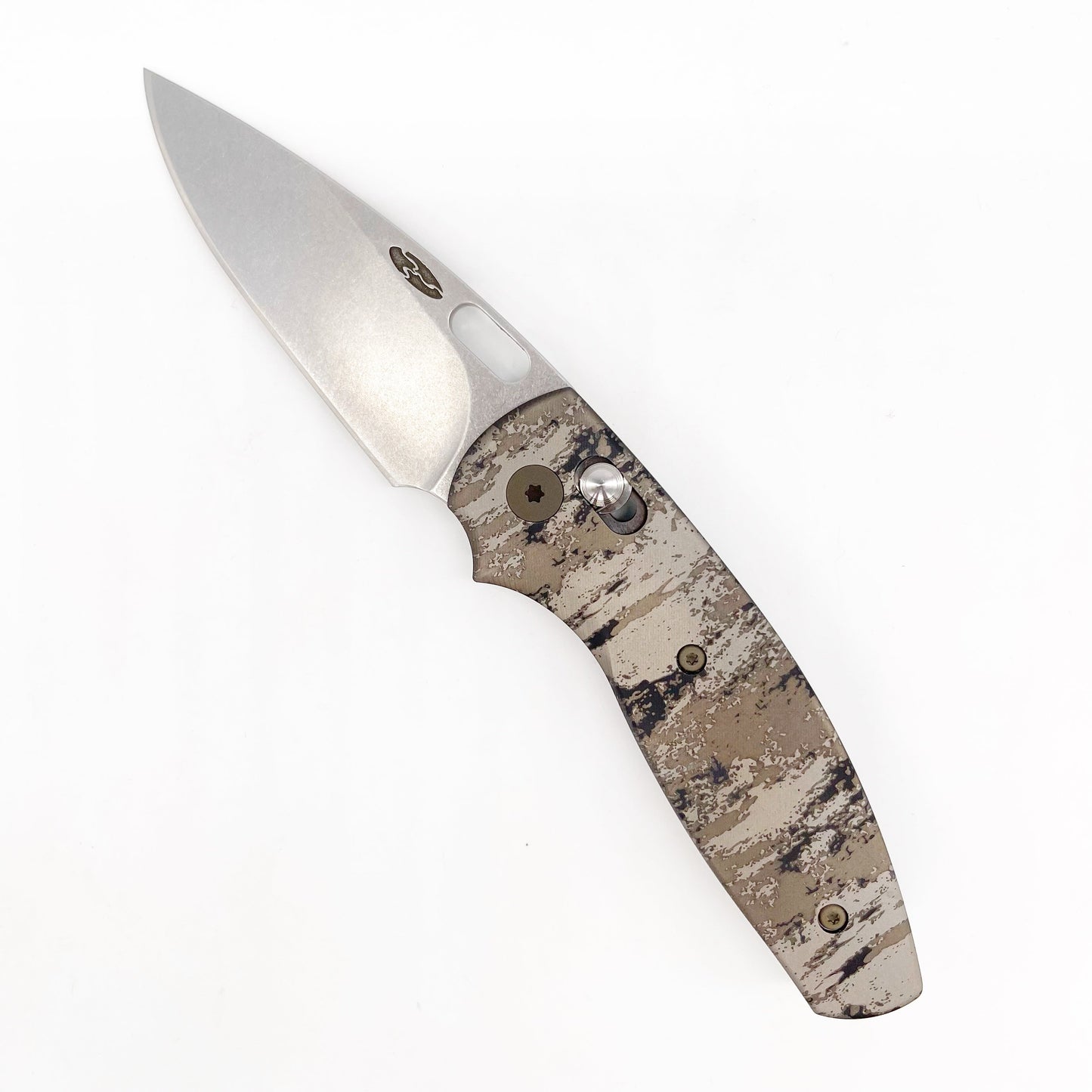 Three Rivers Mfg Bulldog Riverlok 3.2in Magnacut Blade Titanium Handle w/ Way Of Knife Digi Camo Handles