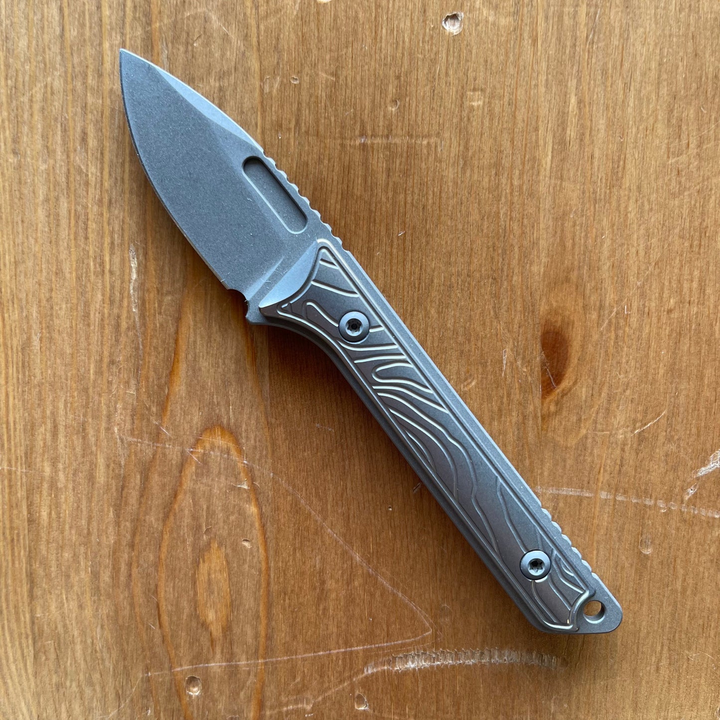 Griffin Scout Medic Fixed Blade 1.65in Stonewash Magnacut Steel Topo Titanium Handle