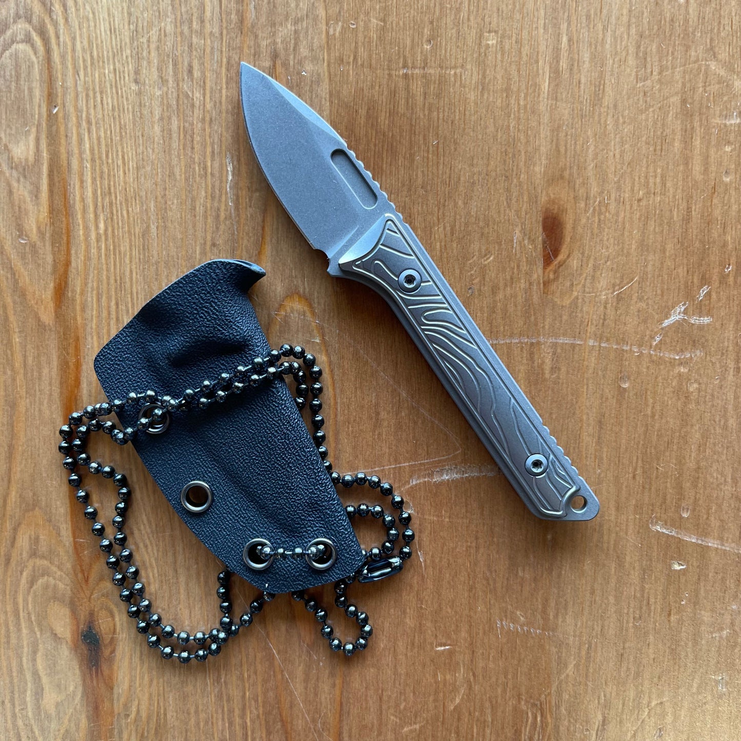 Griffin Scout Medic Fixed Blade 1.65in Stonewash Magnacut Steel Topo Titanium Handle