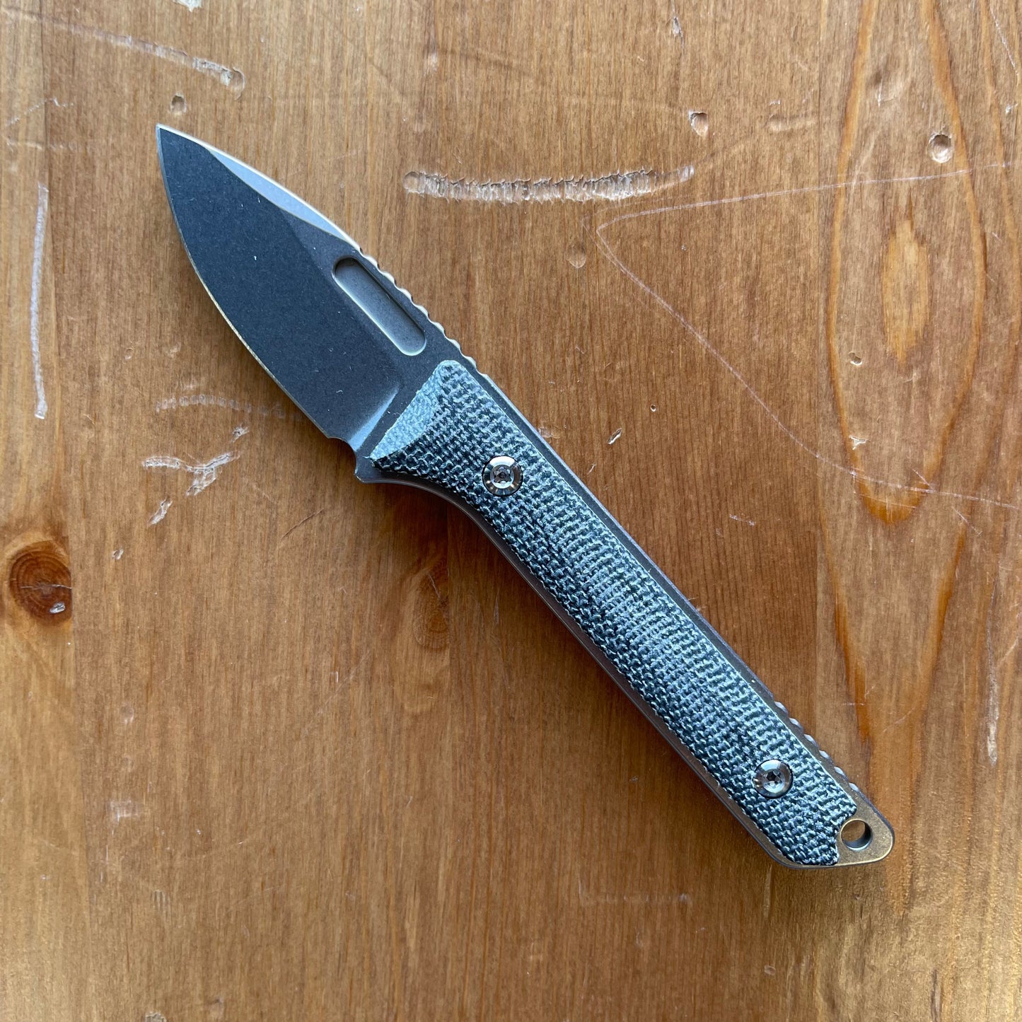 Griffin Scout Medic Fixed Blade 1.65in Stonewashed Magnacut Steel Black Micarta Handles