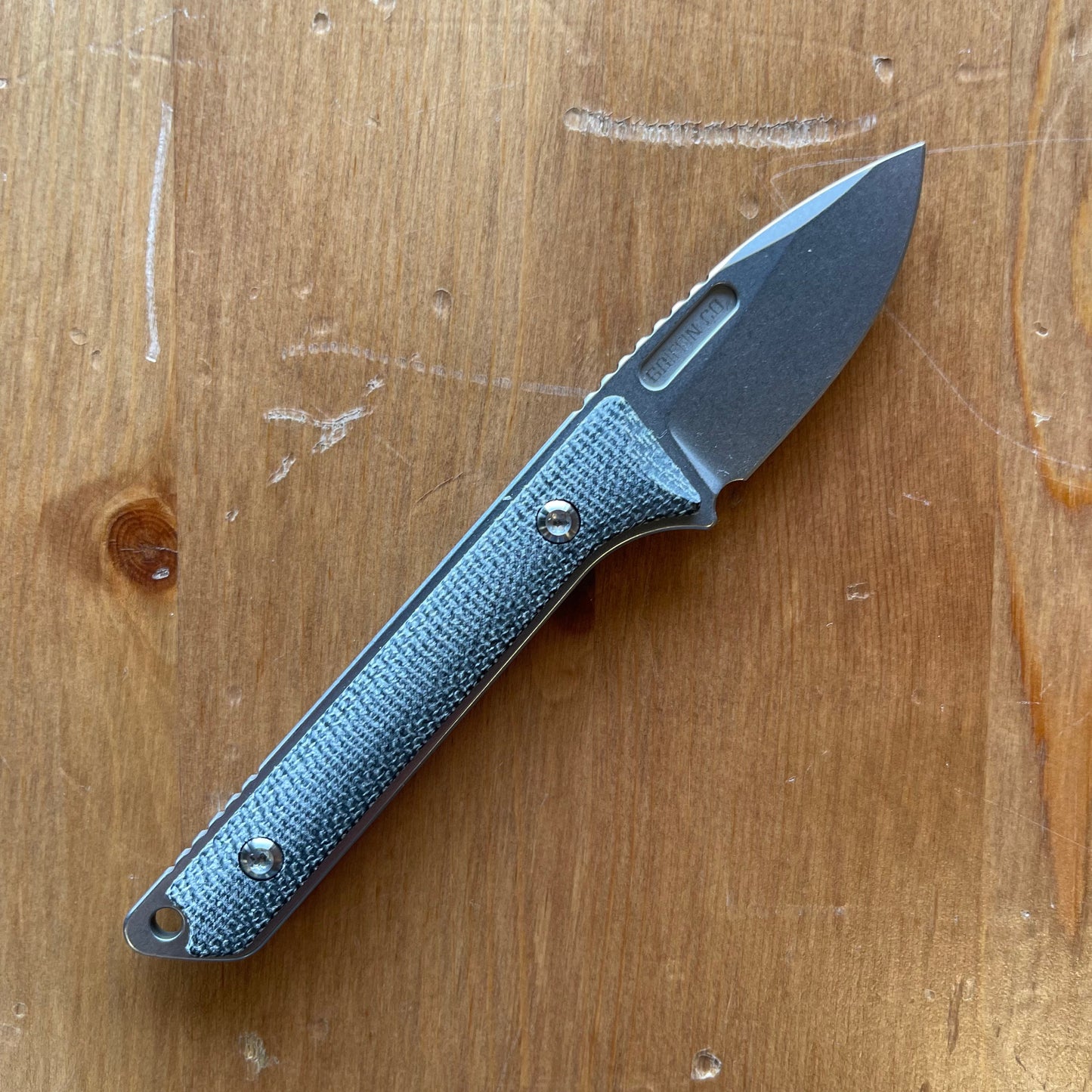 Griffin Scout Medic Fixed Blade 1.65in Stonewashed Magnacut Steel Black Micarta Handles